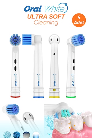 Oral White Ultra Soft Cleaning Dönen Başlıklı Ultra Yumuşak 4 Adet Yedek Başlık
