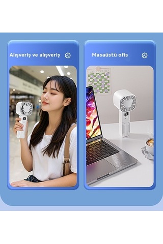 Lyon Usbşarj El Tipi Küçük Fan Beyaz