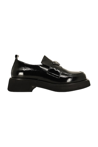 Albini 26100553r Rugan Deri Kadın Loafer Ayakkabı Siyah