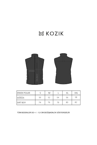 Kozik Kolsuz 3 Çepli Erkek Günlük Polar Yelek - Antrasit