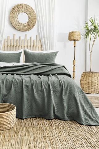 Şaheser Home Collection Yatak Örtüsü Çift Kişilik Silvia Yeşil Renkli