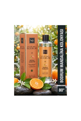 Bodrum Mandarin Mandalina Kolonyası 400 Ml Dökmeli 8'li Paket 80 Aile Ve Ofis Toptan Set Pet Şişe