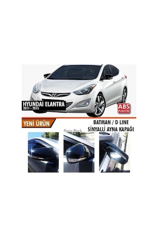 Hyundai Elantra Sinyalli 2011 2012 2013 2014 2015 Uyumlu Ayna Kapağı Seti Parlak Siyah