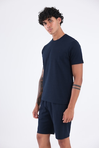 Rowinger Waffle Dokulu Cepli Erkek Şort Navyblue