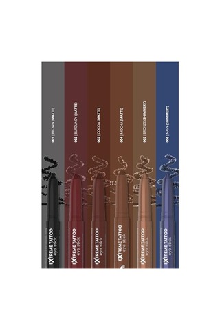 Flormar Extreme Tattoo Işıltılı Asansörlü Kalemtıraşlı Jel Göz Kalemi & Far Stick - 006 Navy 00