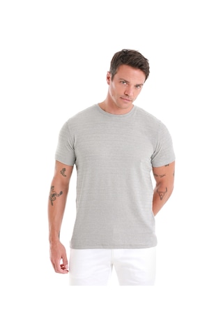 Hatemoğlu Gri Regular Fit Düz Bisiklet Yaka Tişört 35103024c013 007 Gri
