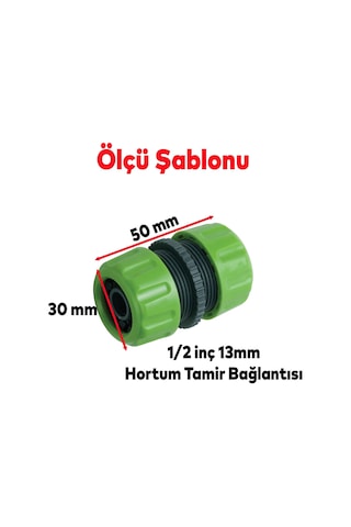 Hortum Bağlantı Ekleme Aparatı Eki Bahçe Sulama Patlak Kesik Yırtık Tamir Adaptörü1/2"