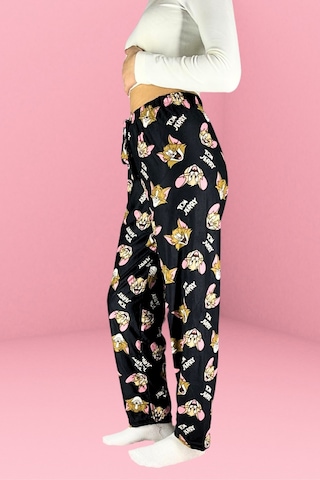 Farya Home Dreamy Soft Kadife Dokulu Desenli Süet Pijama Altı Pantolon Siyah