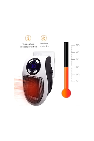 Qingmipy Eu Plug Ptc Seramik Isıtıcı 500w - Hızlı Isı, Led Sıcaklık Gösterimi, Aşırı Isı Korumalı, Sessiz Ve Taşınabilir Ev Ofis Isıtma Cihazı