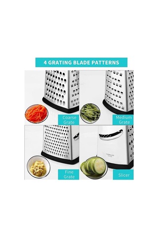 Maoyaya Taraflı Rende Paslanmaz Çelik, Kaba Ve İnce Rendelemek İçin, Gümüş Gümüş