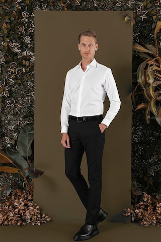 Efor Gk 701 Slim Fit Beyaz Klasik Gömlek Beyaz
