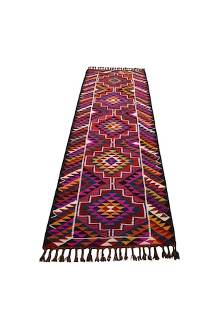 Zehra Abla Halı Yeni El Dokuma Görkemli Otantik Herki Yolluk Yün Kilim 7118 Çok Renkli