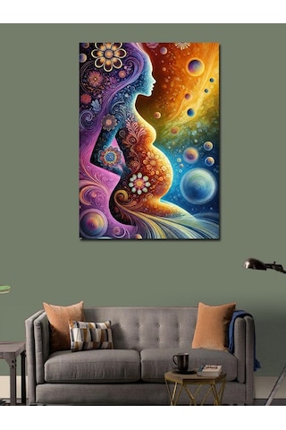 Kanvas Tablo Hamile Kadın Ve Evrim 50cmx70cm