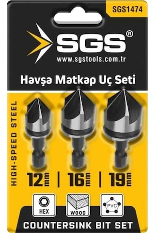 Sgs Havşa Matkap Ucu Seti 12mm-16mm-19mm