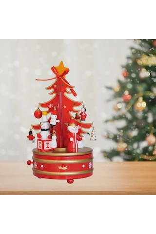 Yılbaşı Ahşap Dekor - Müzikli Yılbaşı Ağacı-
