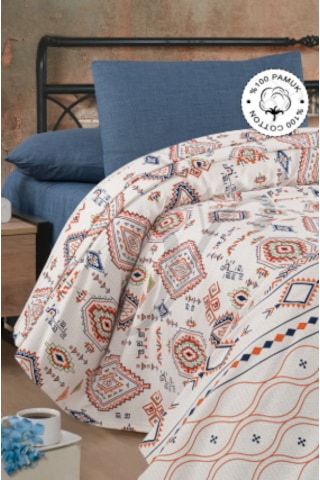 Vionel Home 200x230 Anatolia %100 Pamuk Çift Kişilik Pike Turuncu