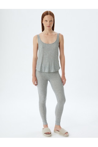 Koton Pijama Altı Fitilli Örme Jogger Standart Bel Antrasit 5wlk40010mk Antrasit
