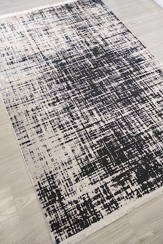 Modern Gri Yıkananabilir Mutfak Halısı Kaymaz Dekoratif Kilim