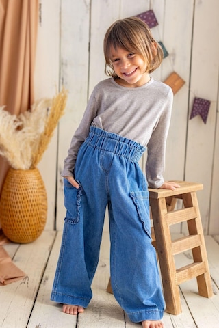 Oliven The Kid Oliventhekid Yüksek Bel Kız Pantolon Mavi Mavi