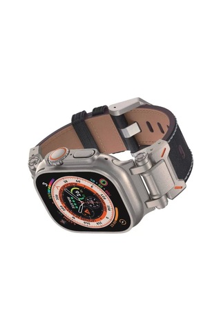 Apple Uyumlu  Watch Ultra Ultra 2 44mm 45mm 49mm Redclick Krd-114 Metal Başlıklı Silikon Kordon