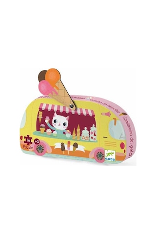 Djeco Dekoratif Puzzle 16 Parça Ice Cream Truck
