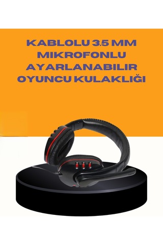 Kırmızı Stereo Kulaklık Yüksek Ses Performansı Dayanıklı Kablo Ve Mikrofonlu Tasarım -