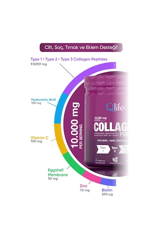 Collagen Powder Hidrolize Kollajen Tip 1-2-3 Kollajen Toz Form