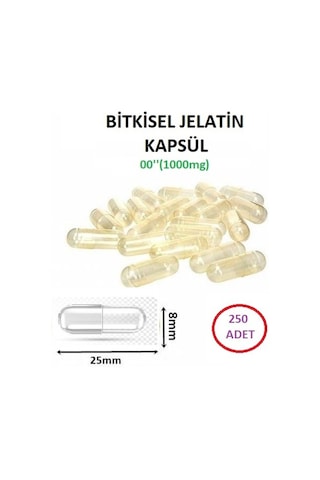 Flore Shop Boş Kapsülü 250 Adet Bitkisel Jelatin Helal Sertifikalı 00''