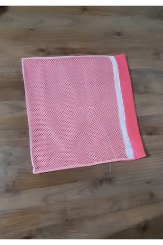 Pembe Fermuarlı - Hassas Çamaşır Terlik Ayakkabı Yıkama Filesi Büyük Boy Çok Renkli