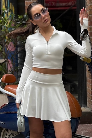 Madmext Beyaz Active Fit Mini Spor Etek Mg2811