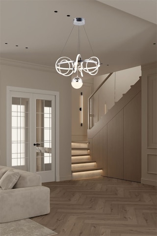 Ey Shop Krom Toplu Çember Model 3 Renk Led Avize Krom