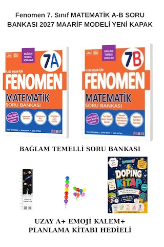 Fenomen 7. Sınıf Matematik Bağlam Temelli Sb. A-b 2 Li Seti Planlama Kitabı + Emoj K+uzay A 2027 Maarif M. Yeni Kapak