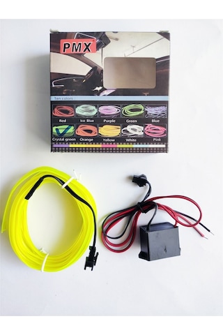 2 Metre 12V Limon Sarısı İp Neon İp Led Araç İçi Neon Led