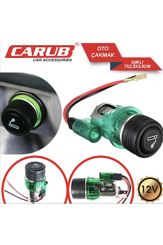 Carub Oto Çakmak 12v Işıklı Araç Çakmaklığı Carub Oto Çakmak 12v Işıklı Araç Çakmaklığı