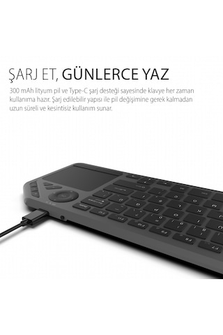 Ibk-566bt Bluetooth+ 2.4g Touchpad Sılent Rechargeable Klavye