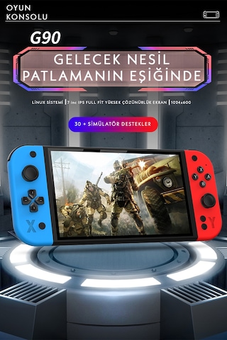 G90 Oyun Konsolu Yeni Nesil El Atarisi 2000 Mah Batarya 10.000+ Oyun 7inç Hd Ekran
