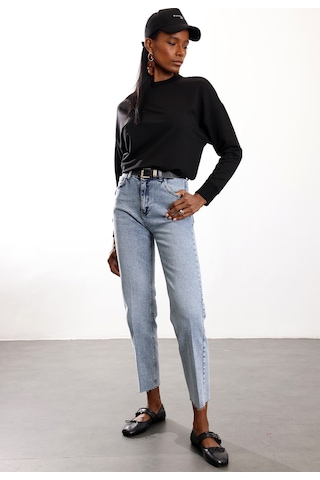 5in1Canpolat Siyah Bisiklet Yaka Basic Sweatshirt 9002 Siyah