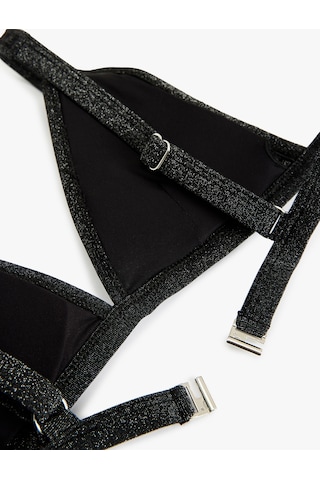 Koton Simli Derin V Yaka Bralet Bikini Üstü Siyah 5sak10153mm Siyah