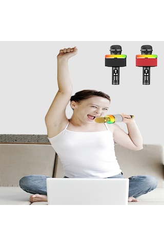 Mufunye Kablosuz Bt Karaoke Mikrofon Taşınabilir El Mikrofonu Hoparlör Makinesi 1800mah Şarj Edilebilir Hoparlör Ev Partisi Şarkı Söyleme İçin E