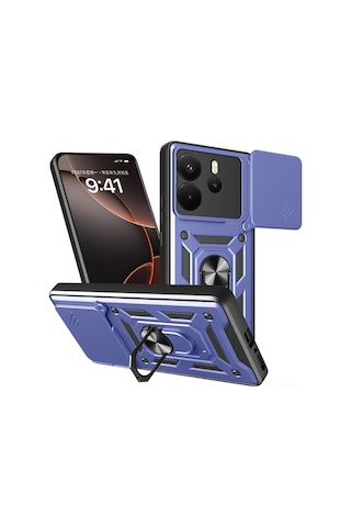 Nihcase Xiaomi Redmi Note 14 4g Kılıf Magnetik Standlı Kamera Korumalı Slide Sürgülü Cover Kapak