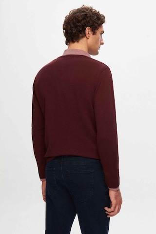D's Damat Ds Damat Regular Fit Bordo Düz V Yaka Triko Kazak 5HF06ORT12003 Bordo