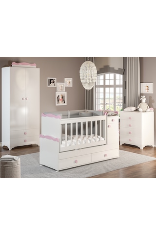 Patiko Sahra 970 2 Kapılı Bebek Odası Takımı Pembe