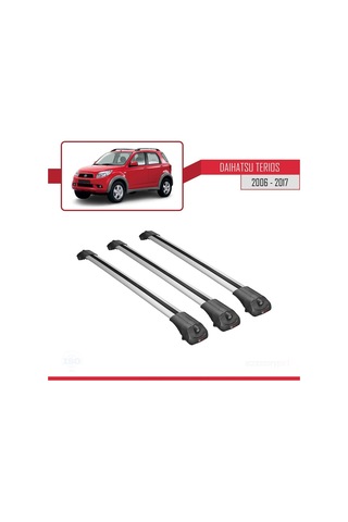Daihatsu Terios 2006-2017 Arası İle Uyumlu Ace-1 Ara Atkı Tavan Barı Gri 3 Adet Bar