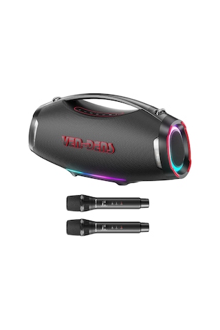 Ven-dens Vd-spk027l 450 W Rms Bluetooth 5.3 Parti Ve Karaoke Hoparlörü, 45000 Mah Batarya, Siyah