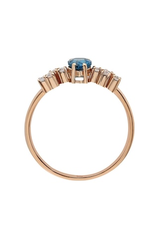 Sirius Pırlanta Ve London Blue Topaz Su Damlası Yüzük 0817R0294
