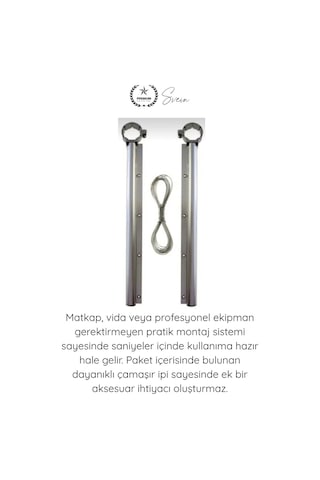 Çamaşıraskı Alüminyum Balkon Çamaşır Askılığı Takılabilir Küpeşte Kurutmalık Yuvarlak Boru Uyumlu P Çok Renkli
