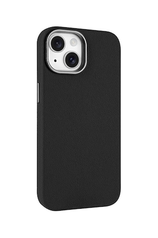 Apple Uyumlu iPhone 15 Kılıf Magsafe Destekli Premium Pu Deri Kapak Royal Case/adora Siyah