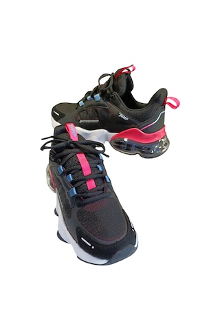 Jump 30906 Kadın Aırtube Taban Sneaker Ayakkabı Siyah / Fuşe Siyah - Fuşya