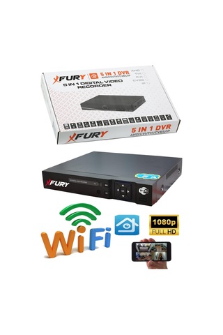 Fury 6 Kameralı Gece Renkli 1080p 2mp Görüntü Full Hd Ultra Led Gece Renkli Güvenlik Kamerası Seti 500gb