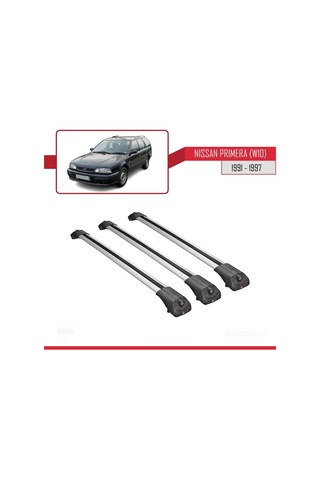 Nissan Primera W10 1991-1997 Arası İle Uyumlu Ace-1 Ara Atkı Tavan Barı Gri 3 Adet Bar